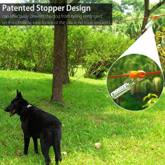Pestairs dog-run-cable-100ft-red highlights long reach for roaming in a secure space.