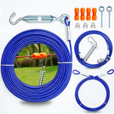Pestairs patented two-dogs trolley system in yard setup for safe exploration.