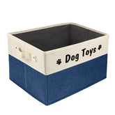 PET ARTIST dog toy basket front view demonstrates easy toy access and neat living room storage.