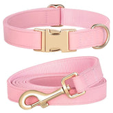 PET ARTIST pink soft PU leather collar close-up for comfortable daily walks.