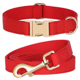 PET ARTIST soft PU leather collar in red for comfortable daily wear.