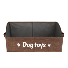 PET ARTIST sturdy collapsible dog toy storage basket folded to save space
