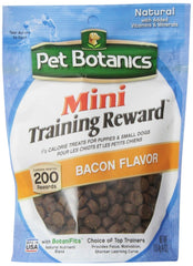 Pet Botanics Mini Training Rewards bacon treats for quick rewards.