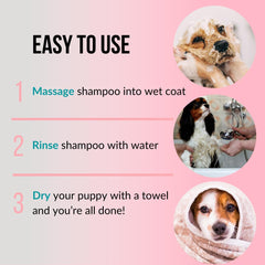 PET CARE Sciences Tearless Puppy Conditioner bottle demonstrates dual-action coat and skin care.