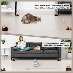 Pet Deluxe cat toy with mouse sounds enhances natural hunting instincts during play.