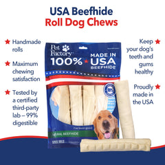Pet Factory teeth-cleaning chews promote healthier gums during a satisfying gnaw session.