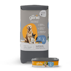 Pet Genie Pail outdoor-system shows rugged design for yard odor control.