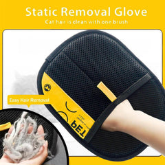 Pet Hair Removal Glove on sofa demonstrates efficient upholstery grooming.