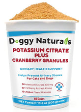 Pet Health Pharma potassium citrate plus cranberry granules bottle supports urinary wellness