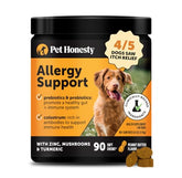 Pet Honesty Allergy Itch Relief dog chews peanut butter bottle for easy daily use