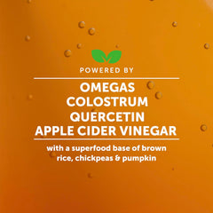 Close-up of ingredients in Pet Honesty Allergy Support Fresh Dental Sticks featuring colostrum and omegas.