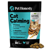Pet Honesty Bocados calmantes para gatos promoviendo relajación tras viajes