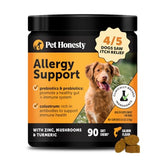 Pet Honesty Dog Allergy and Itch Relief salmon chews in bottle for easy daily use