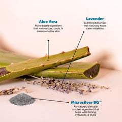Con MicroSilver BG y Aloe vera para piel saludable.