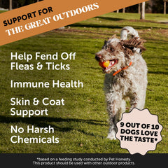 Pet Honesty natural ingredients label illustrates clean, dog-friendly formula
