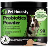 Pet Honesty probiotic pumpkin powder dog scoop for easy daily dosing and digestion support.