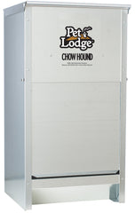 Pet Lodge Automatic Dog Feeder steel body for outdoor use, built to withstand weather.