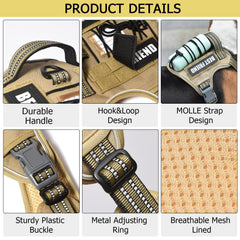 PET MARVEL Tactical Dog Harness back leash attachment for regular walking
