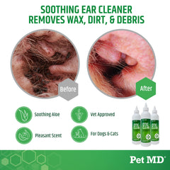 Pet MD Otic Clean ear cleaner label — Aloe Vera formula for mild cleansing.