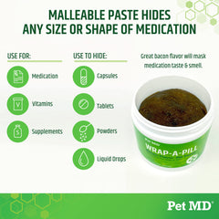 Pet MD Wrap pocket-pouch formation demonstrates creating pill pockets for meds quickly