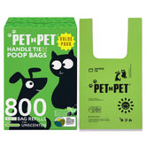 PET N PET 800-count unscented poop bag rolls for quick cleanup.