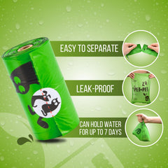 PET N PET extra-thick 9x13-inch dog poop bags for sturdy cleanup.