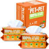PET N PET dog wipes package front showing 400-count plant-based formula