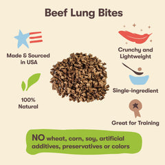 Pet 'n Shape beef lung treats sourced from USA heartland quality