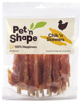 Pet 'n Shape Chik 'n Skewers chicken wrapped rawhide close-up showing savory flavor and chew