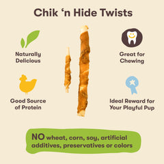 Pet 'n Shape Hide Twists dog chewing scene: satisfying chew session for pups