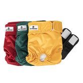 Pet Parents Washable Dog Diapers 3pack with secure velcro closures for a snug fit