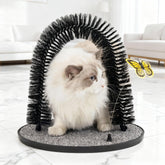 Pet Prime cat arch self groomer assembled for a calming grooming session.
