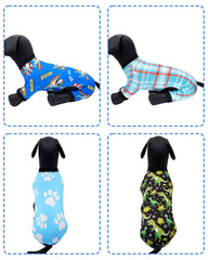 PET SHOW 4Pack blue plaid design dog pajamas with relaxed fit