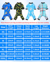 PET SHOW 4Pack blue shark pattern dog pajamas for cute nighttime comfort