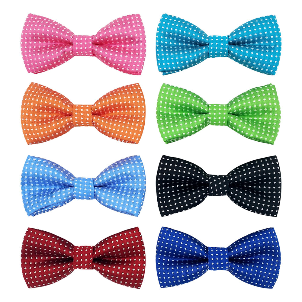 PET SHOW 8-color dots bowties pack on collar for versatile party looks