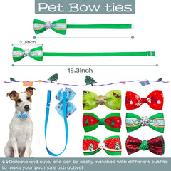 PET SHOW adjustable bow ties on small dogs illustrating easy fit.
