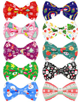 Pet Show Christmas bow tie with tree motif on small dog for festive photos