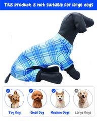 PET SHOW blue tie-dye dog onesie with sleeves enables easy pullover dressing.