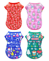 PET SHOW four-pack Christmas dog shirts in packaging, ready for gifting and party prep.