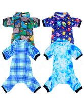 PET SHOW small dog pajamas in blue plaid pattern offer cozy sleepwear for pets.