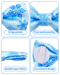 PET SHOW snowman design bow tie enhances holiday look during walks and gatherings.