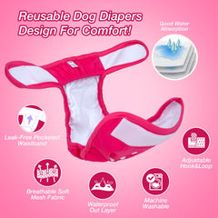 Pet Soft diaper waistband closeup highlights adjustable fit for comfort.
