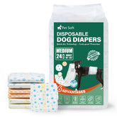 Pet Soft disposable dog diapers medium fit - secure waist protection for medium dogs