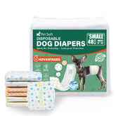 Pet Soft disposable dog diapers small waist 12-19 inches provide secure fit for tiny dogs.