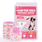 Pet Soft disposable dog diapers with adjustable foam tail hole for a custom fit