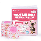 Pet Soft disposable dog diapers XS red full length provide snug fit and leak protection