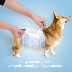 Pet Soft dog wraps in three patterns for variety and style.