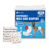 Pet Soft Dog Diapers Male pack front view demonstrates secure, comfortable daily wear.