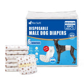 Pet Soft dog diapers medium wrap on dog with secure fit.