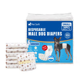 Pet Soft dog diapers small wrap pack shot shows convenient daily wear and leak protection